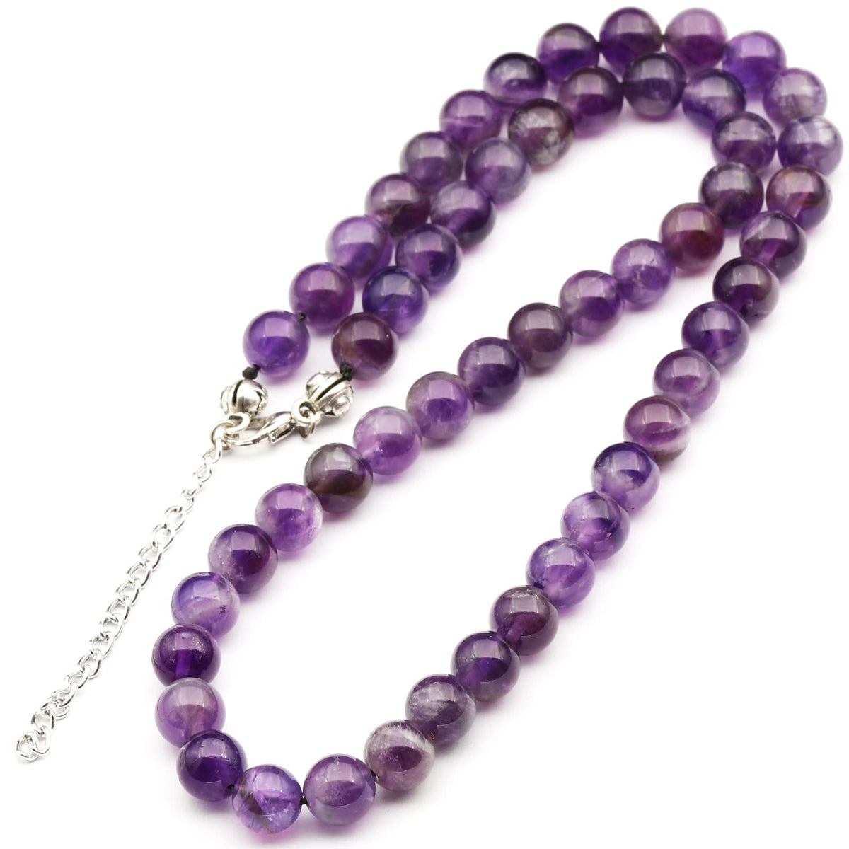 Natural Amethyst Beaded Choker Necklace (Amethyst / 32 Inches)