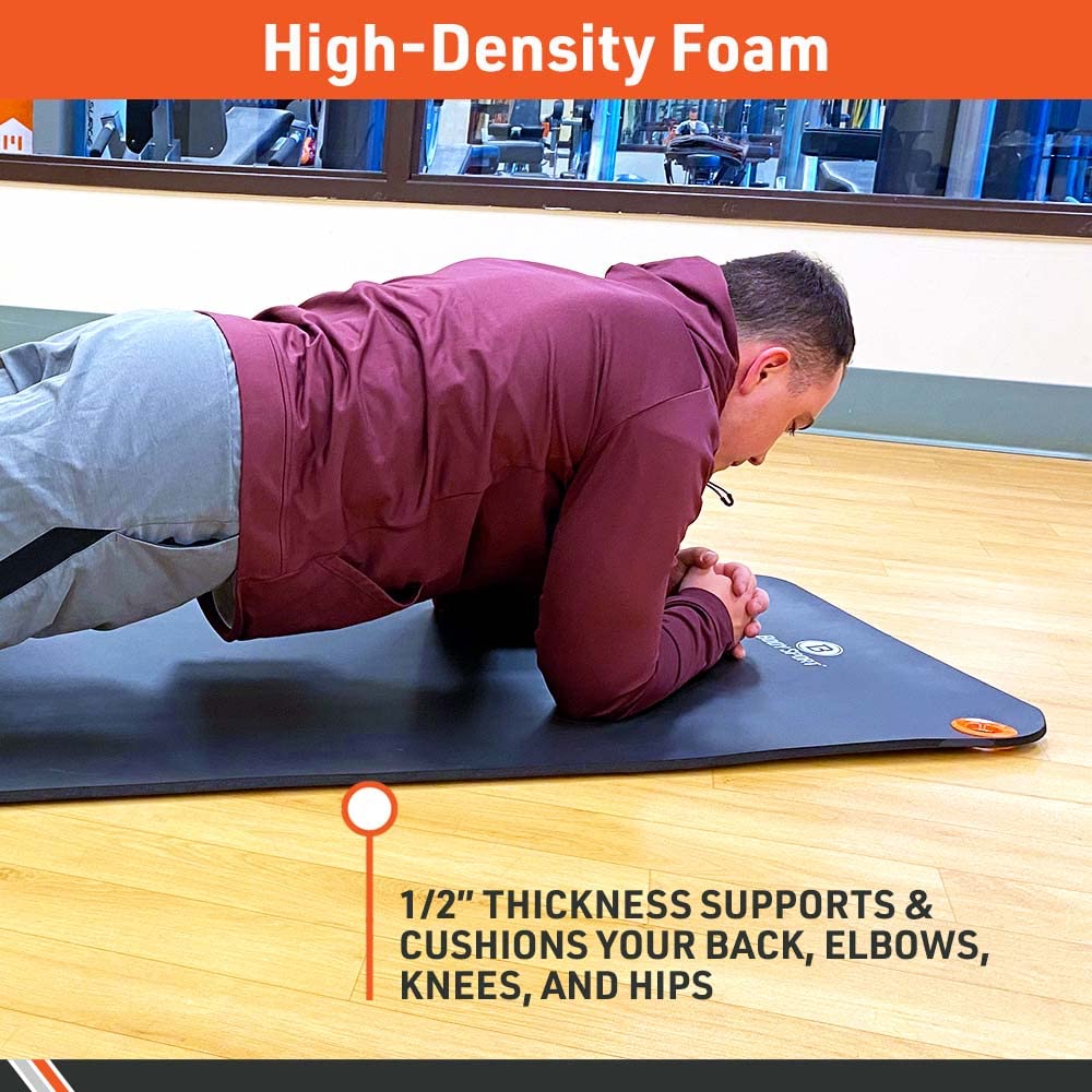Non Slip Exercise Mat for Men & Women (72-Inch / Black)