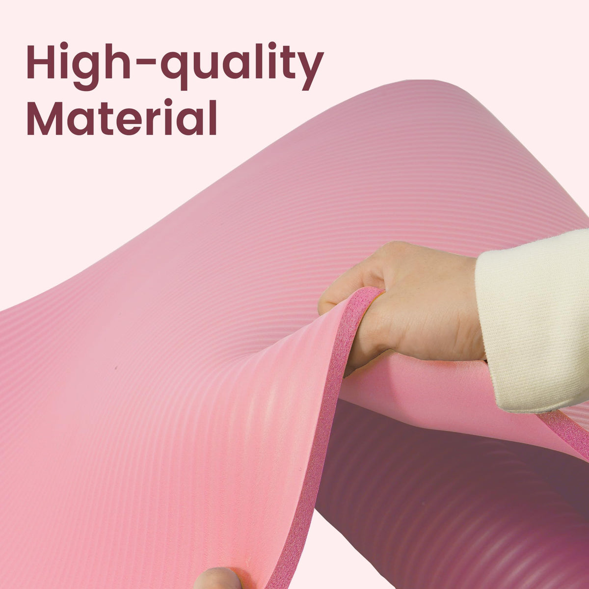 1/2-inch Thick High Density Exercise Yoga Mat with Carrying Strap (Pearly Pink)