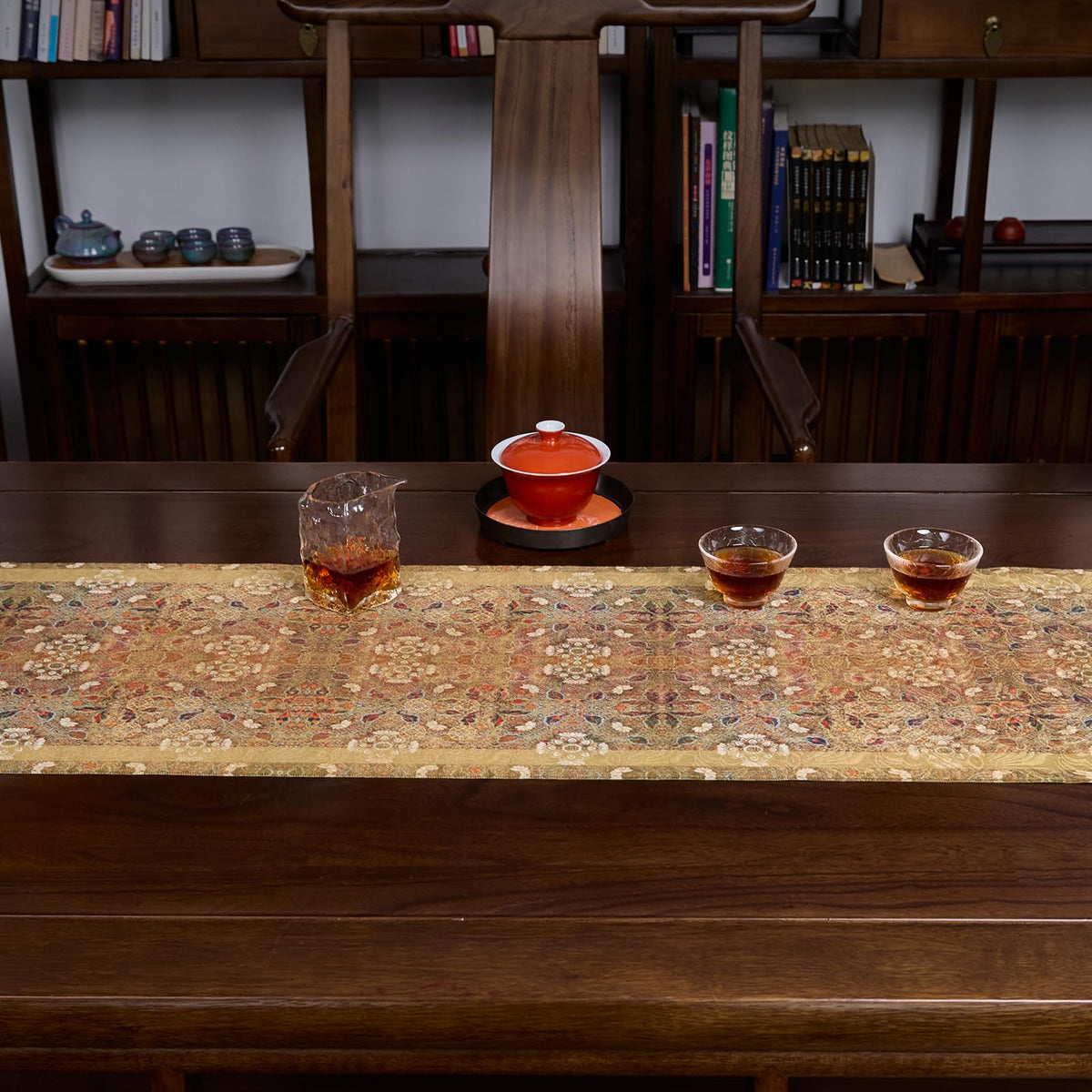 Floral Brocade Table Runner 13x118 Long Fall Decor (Petal Rain · Rectangular 13x118 Inch)