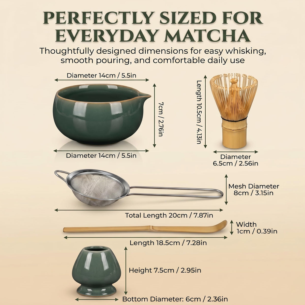 Premium 5 Piece Matcha Kit (Green)