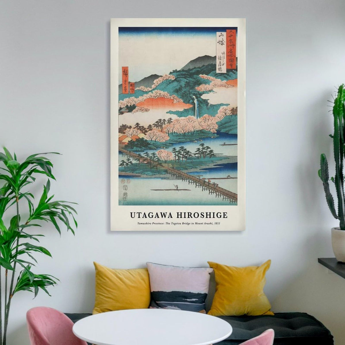 Utagawa Hiroshige Canvas Printing Wall Art Prints Posters Vintage Japanese Woodblock Landscape Togetsu Bridge Arashiyama Scenery Japandi Decor for Living Room Bedroom Office 08x12inch (style-6 / 08x12inch(20x30cm) Unframe)