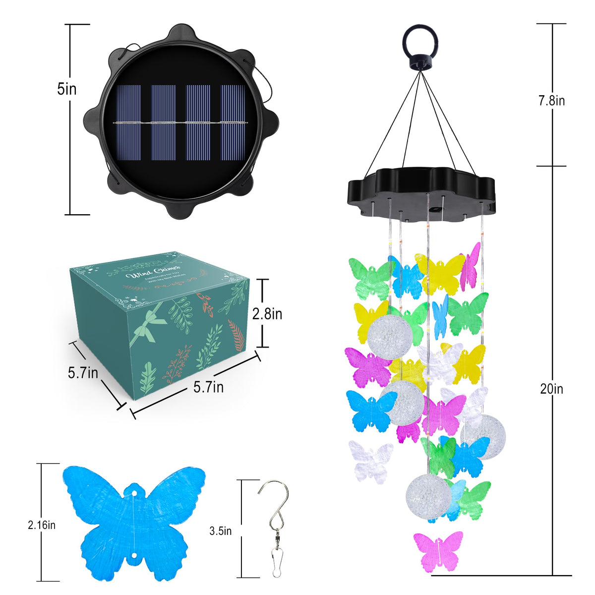 Solar Wind Chimes for Outside (Pastel-1)
