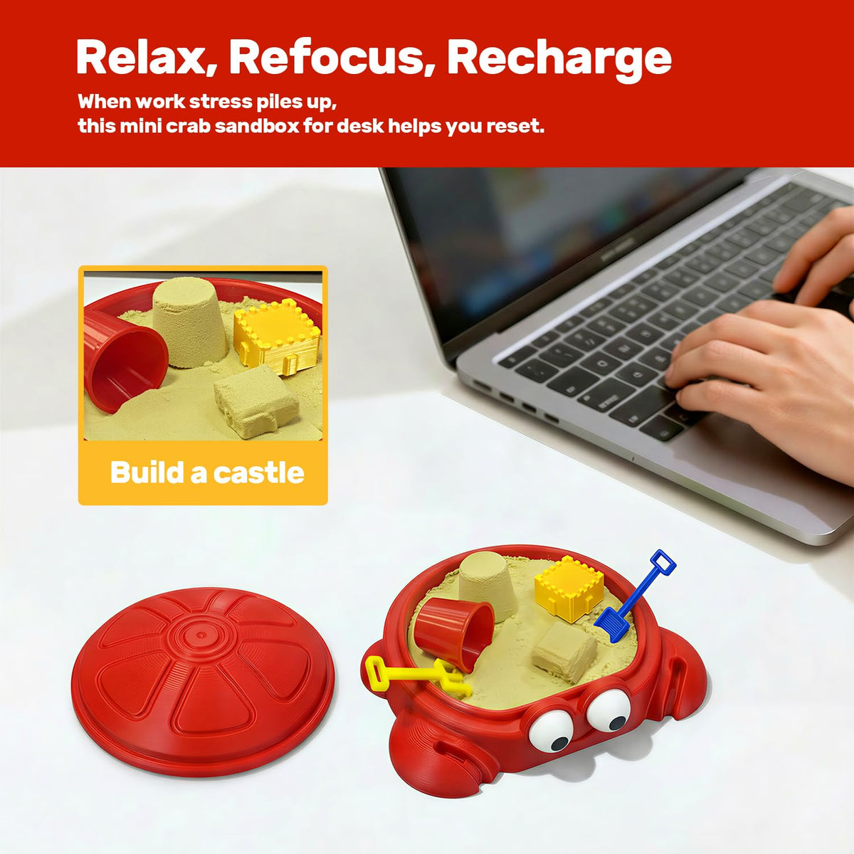 Mini Crab Sandbox Zen Garden for Desk