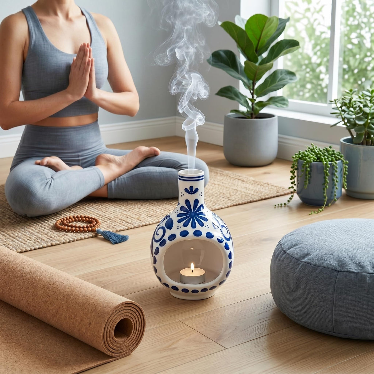 Ceramic Incense Holder (Blue)