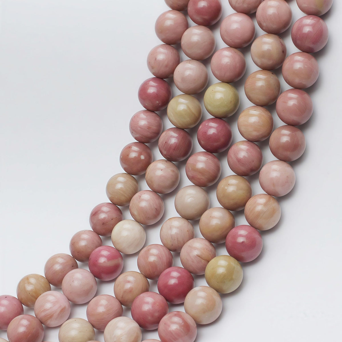 Natural Red Stripes Rhodonite Round Stone Beads for Jewelry Making DIY Bracelet Necklace (Red Stripes Rhodonite / 6mm)