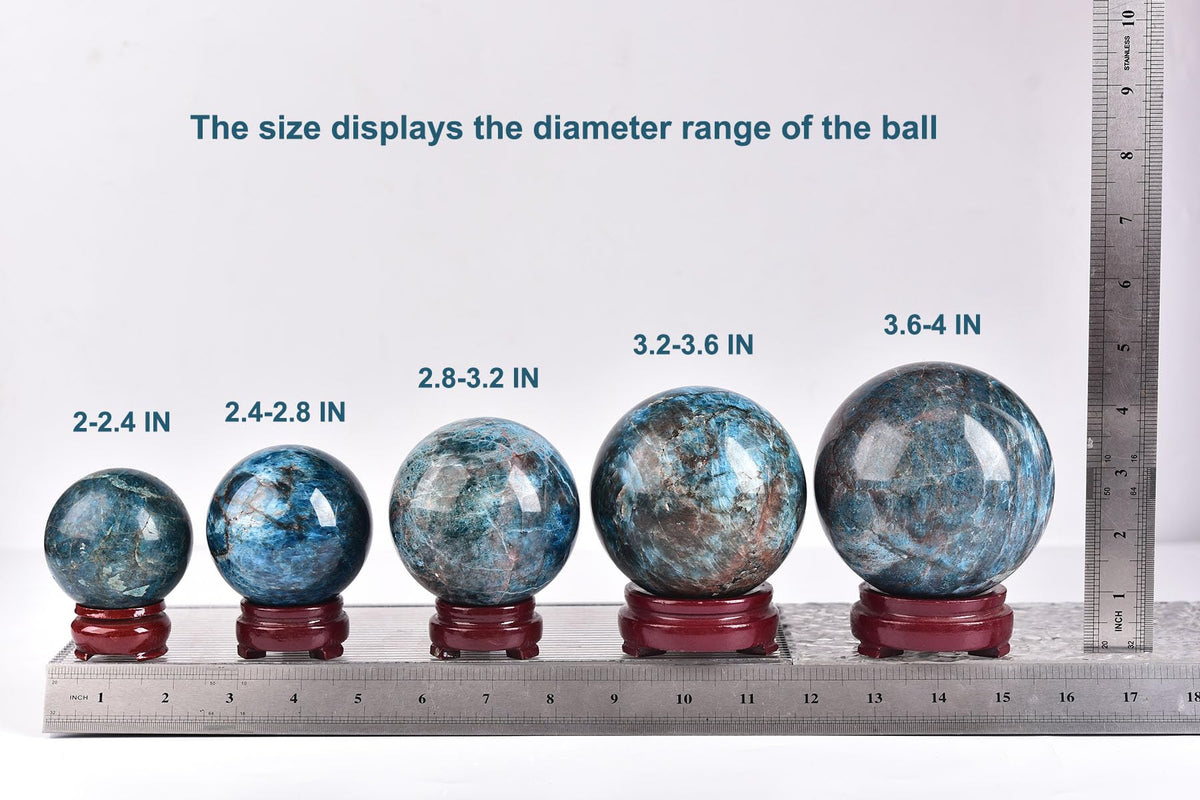 Crystal Orb Blue Apatite for Office Desk (Apatite / 2-2.4 IN)