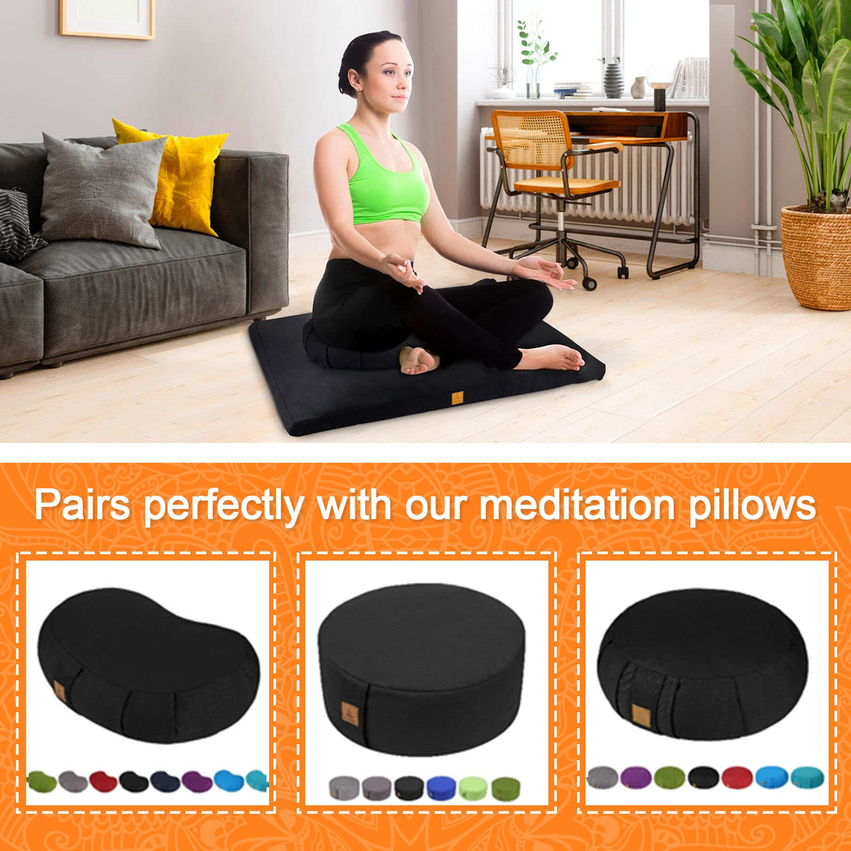 Zabuton Meditation Mat (Green)