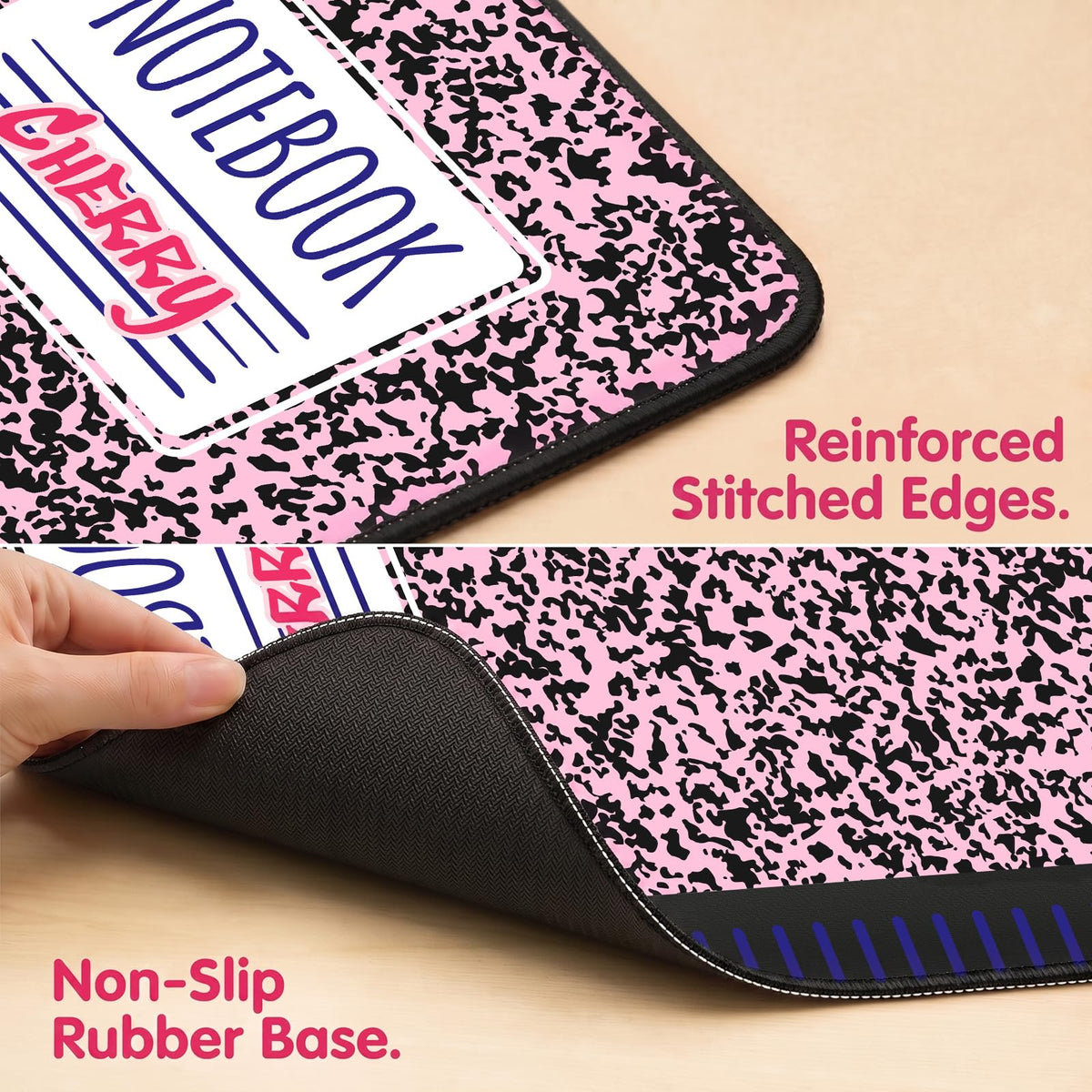 Notebook Mouse Pad (Pink Notebook / 35.4" x 15.7")