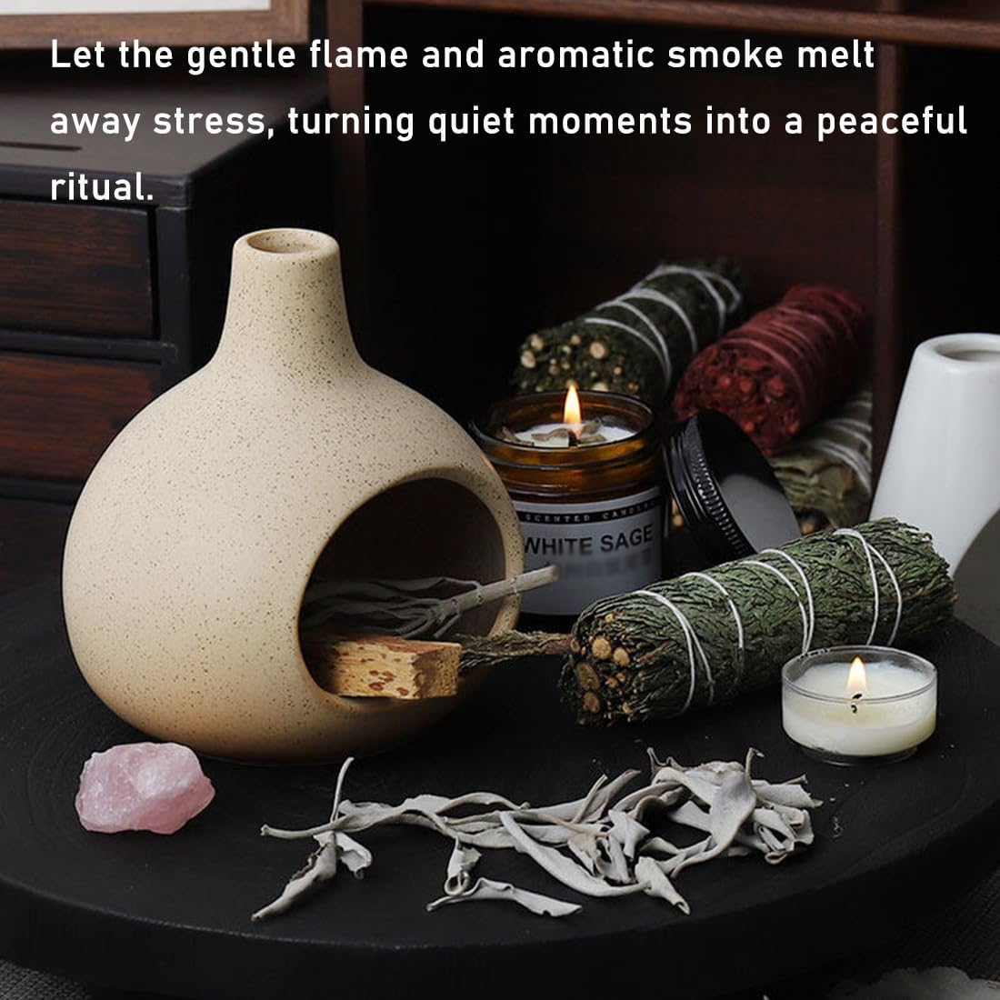 Ceramic Incense Holder (Milky White 01)