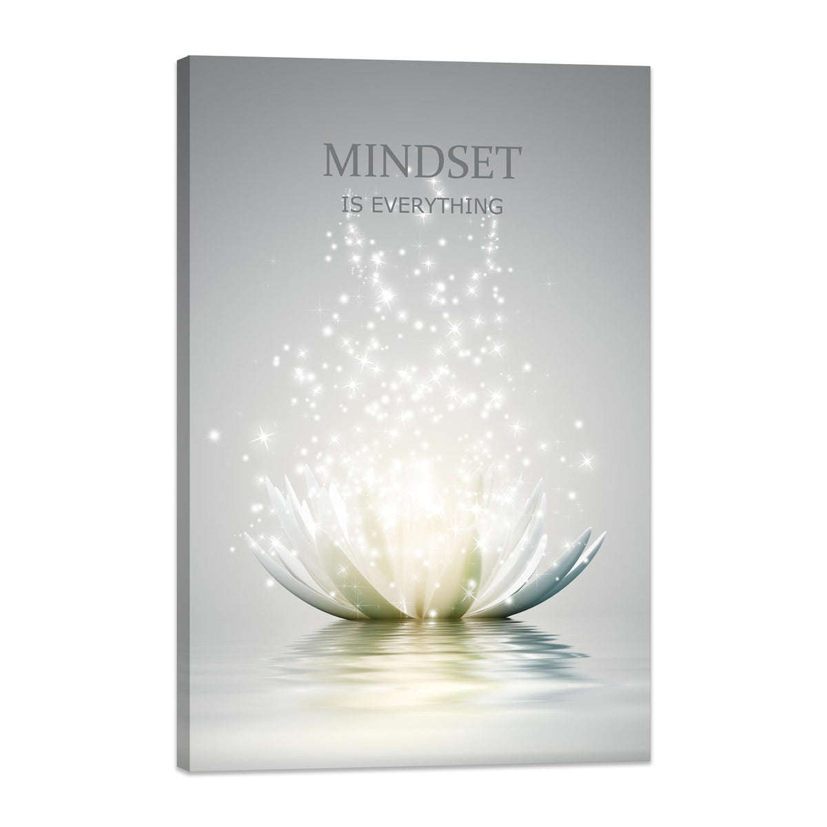 Lotus Flower Wall Art Canvas Mindset Motivational Quotes Poster for Zen Office Wall Decor Spiritual Meditation Prints Artwork Framed (28"L x 44"W / mindset lotus 01)