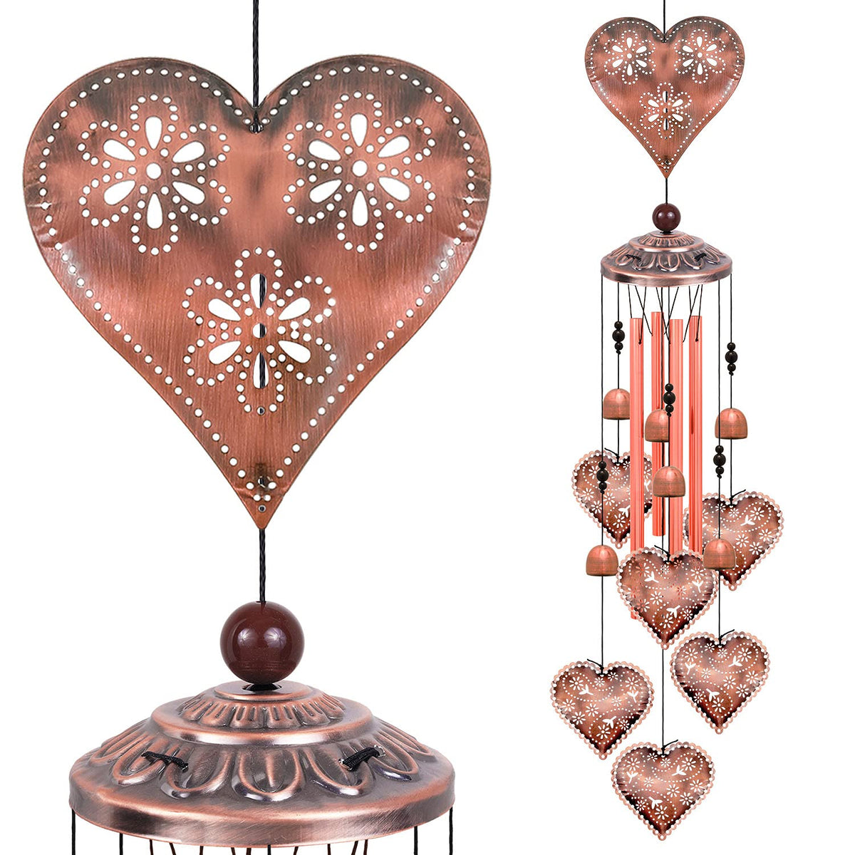 Heart Shape Wind Chimes for Garden