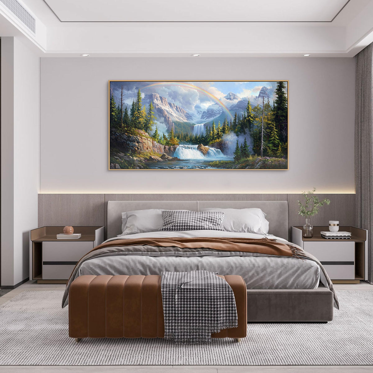 Waterfall Wall Art (Green / 58"L x 29"W)
