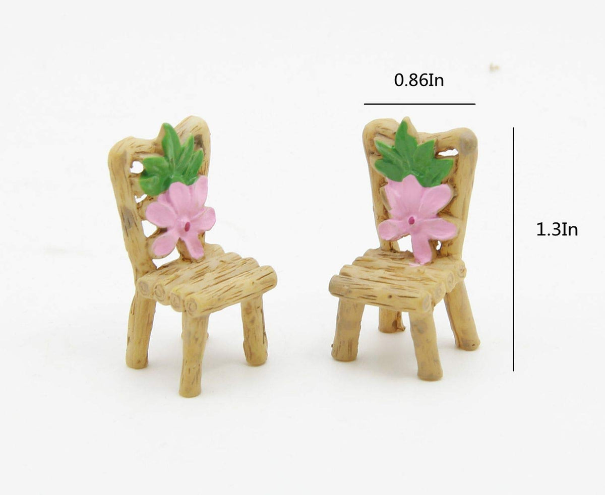 Miniature Fairy Garden Decoration Accessories Garden Sculptures Statues (Table & Chair)