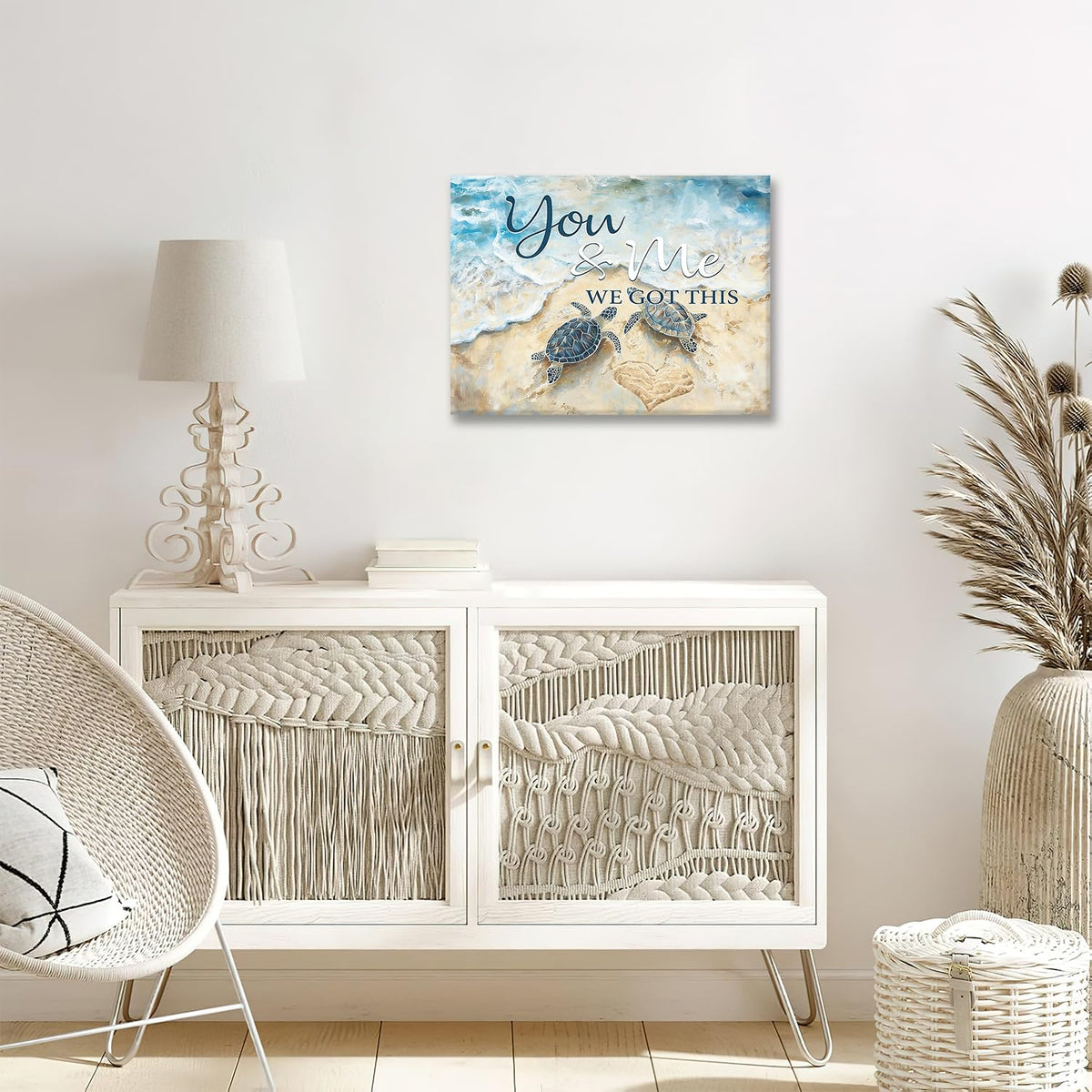 Turtle Canvas Wall Art Inspirational Prints Painting Framed ArtWork 16x20 (Turtles / 20"L x 16"W)