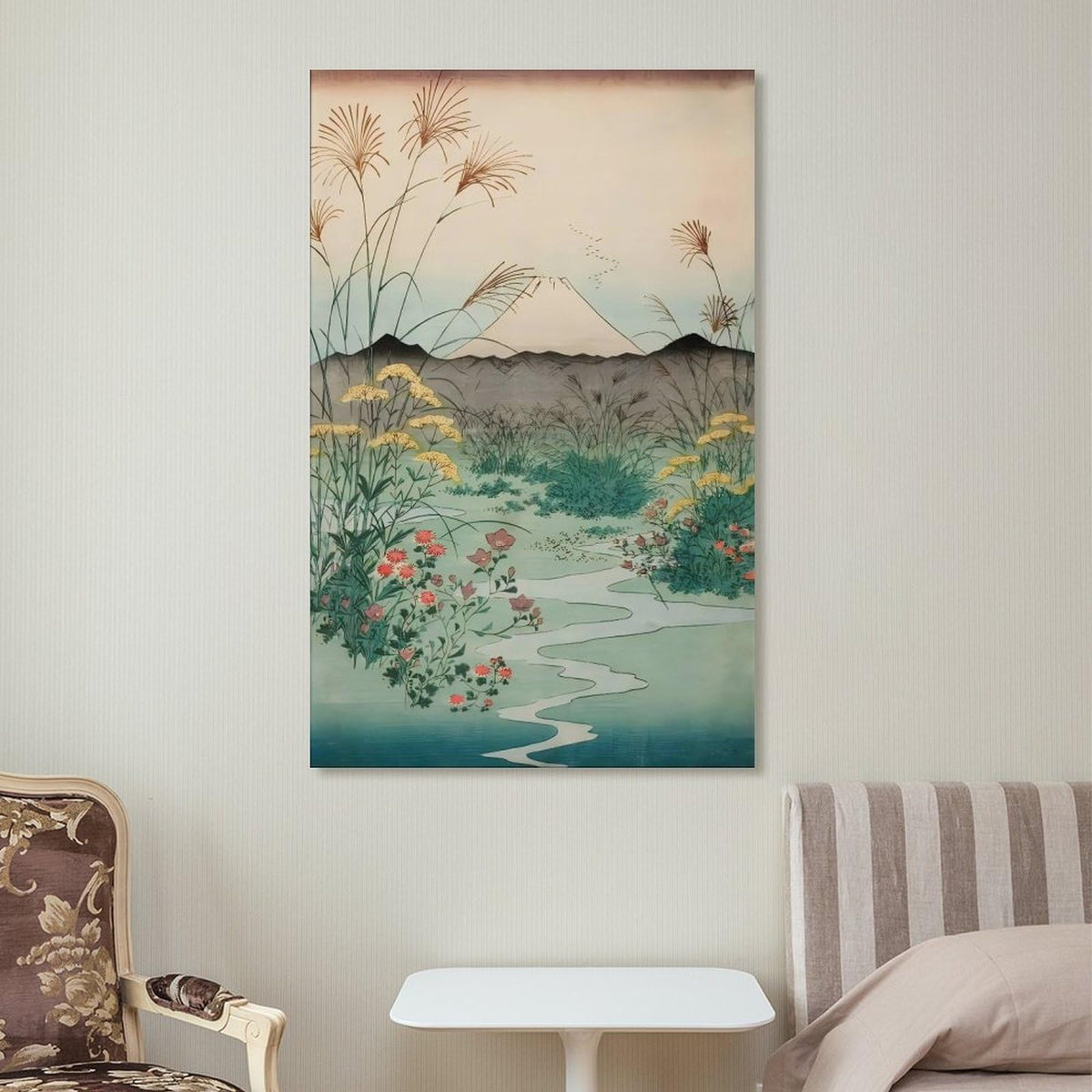 Utagawa Hiroshige Otsuki Plain Kai Province Canvas Printing Wall Art Prints Japanese Ukiyo E Landscape Mount Fuji Vintage Zen Wall Decor Posters Living Room Bedroom Office 12x18inch (style-5 / 18"L x 12"W)