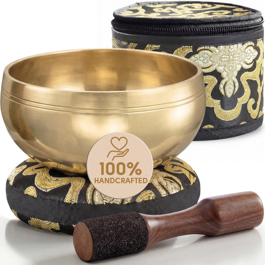 Tibetan Singing Bowl Set (Plain Textured / With Case)
