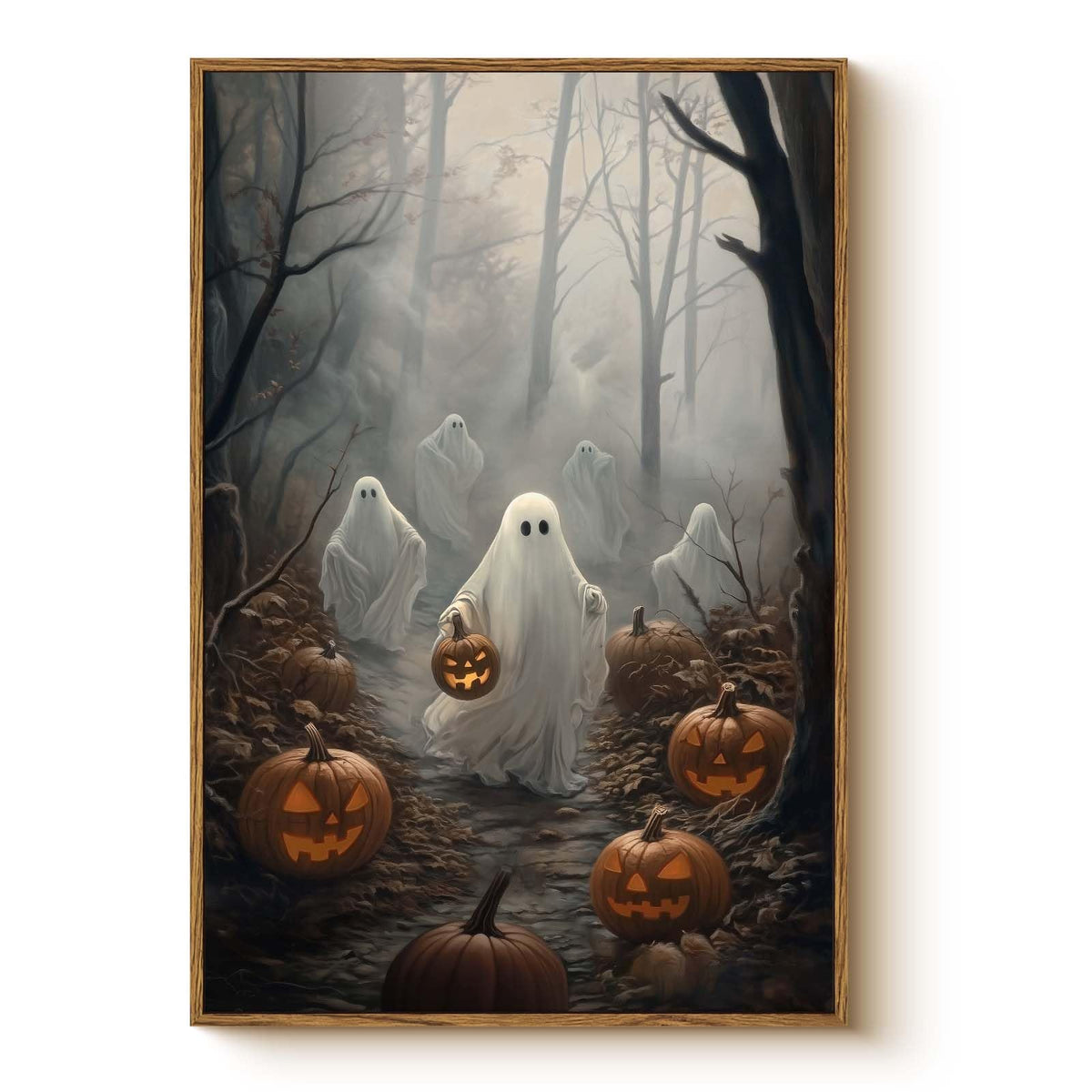 Spooky Halloween Haunted Forest with Jack (Ghosts / 24"L x 16"W)