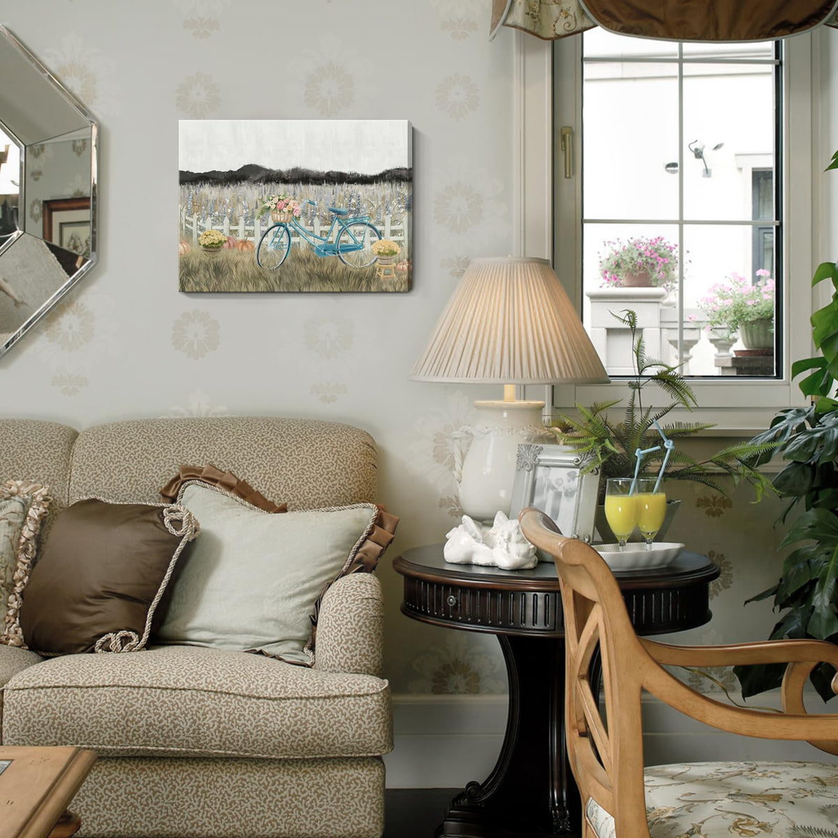 Boho Landscape Canvas Wall Art (Farmhouse Wall Art / 16"L x 12"W)