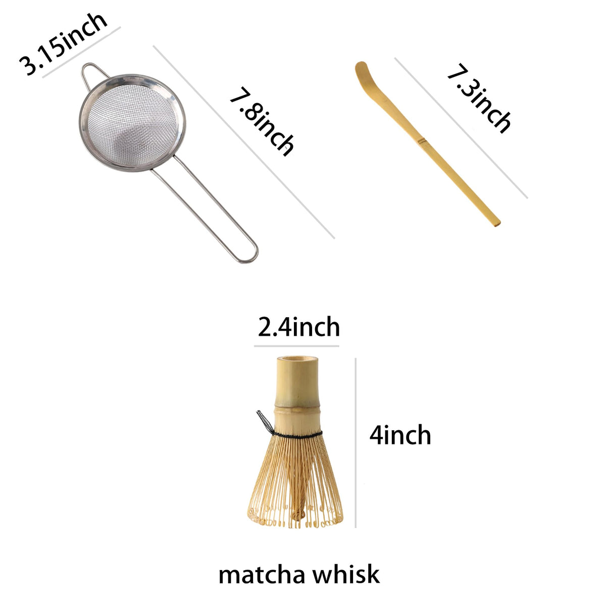 Matcha Bowl Set with Bamboo Whisk (off-white with light brown speckled texture)