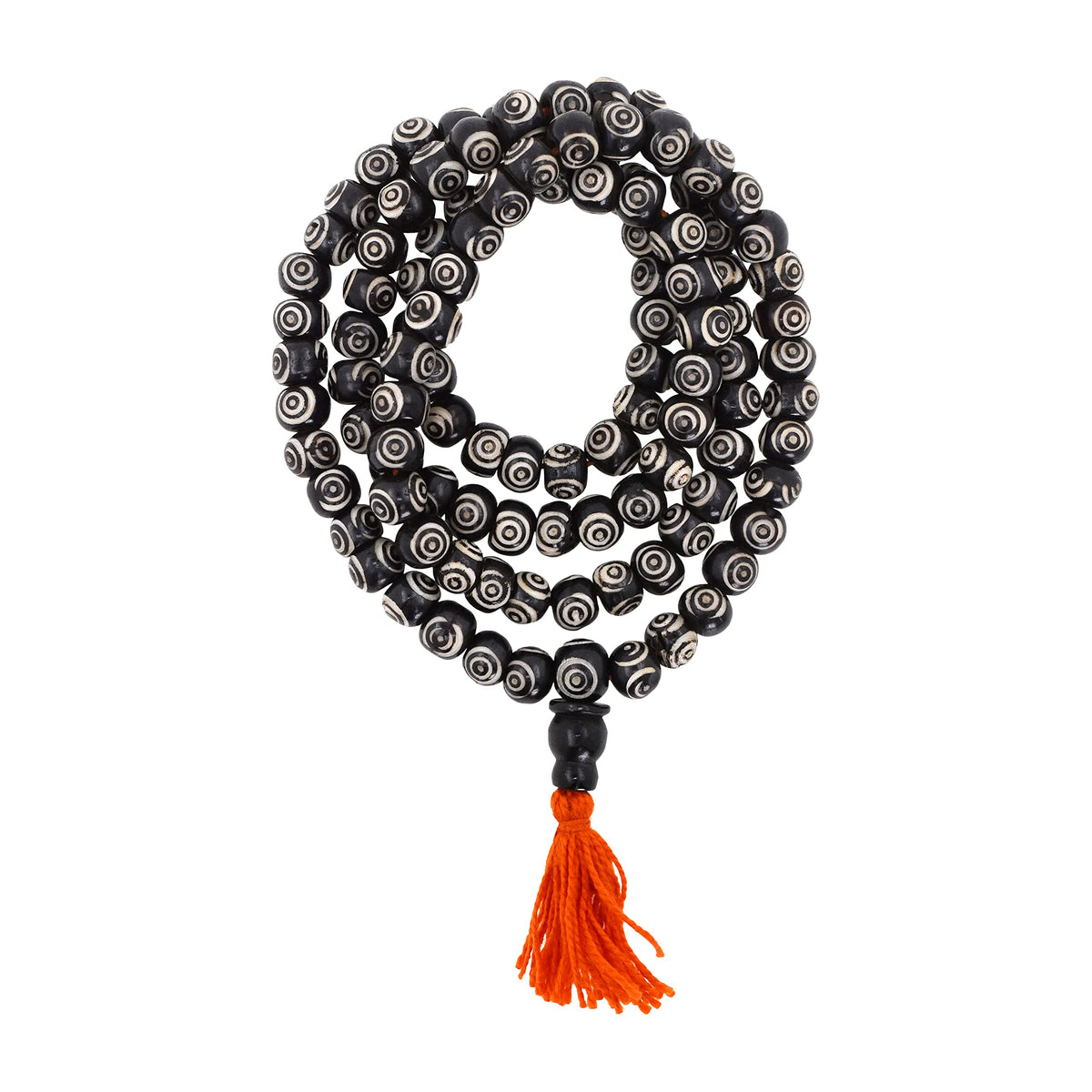 108 Tibetan Buddhist Prayer Beads for Men Women (Black Circle)