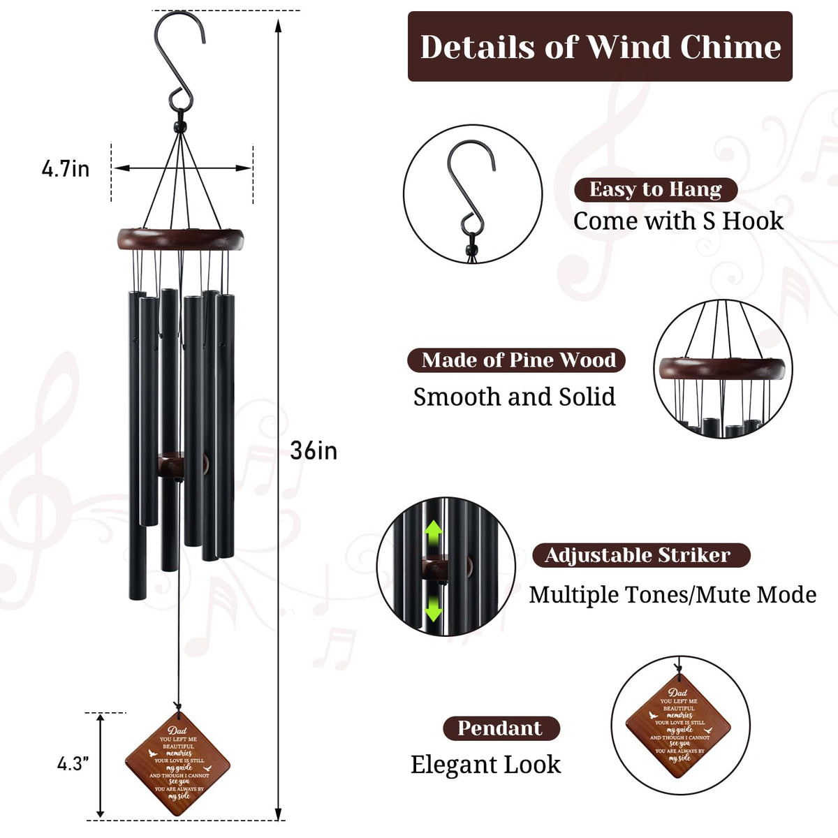 Memorial Sympathy Gifts for Loss of Dad (36"Memorial Dad)
