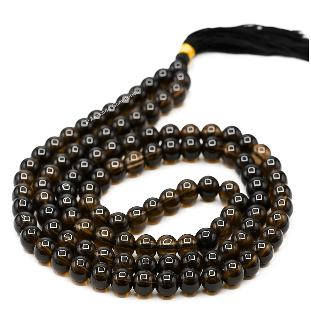 Smoky Quartz Mala Beads (Smoky Quartz / Plain)