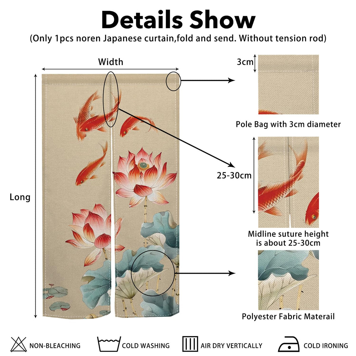 Japanese Noren Doorway Curtain (Pink)