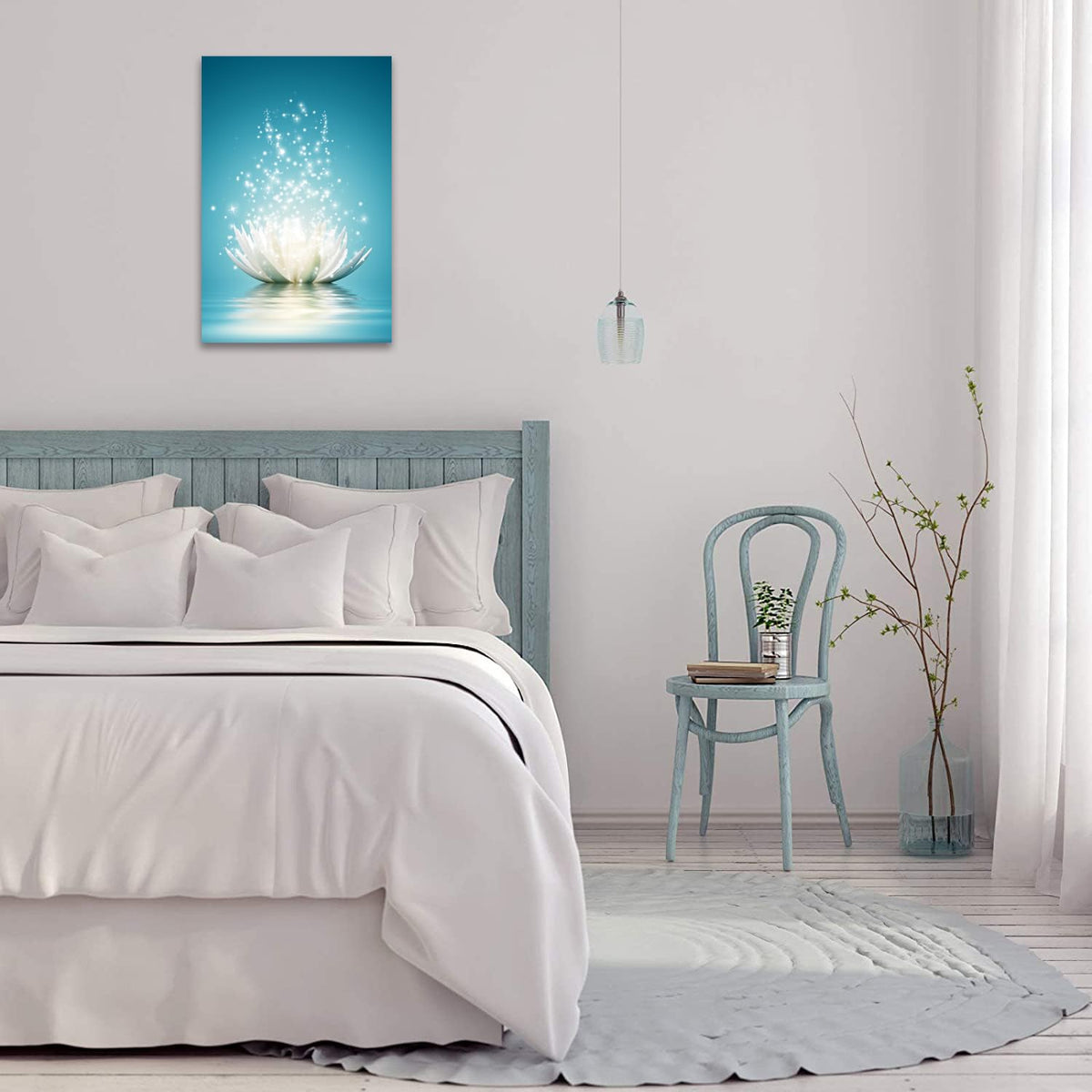 Canvas Prints Wall Art Lotus Flower Pictures Bathroom Decor Zen Painting Spa Photo Artwork Framed for Spiritual Meditation Yoga Room Ready to Hang 20x 30inch (20"L x 30"W / Lotus 01)