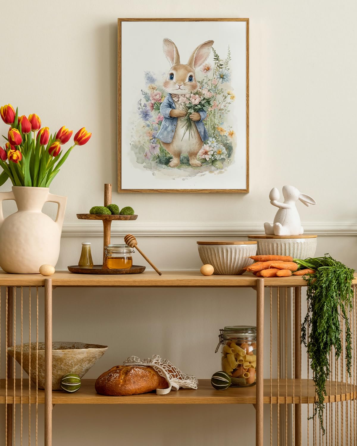 Watercolor Bunny Framed Wall Art (Pick / 16"L x 12"W)