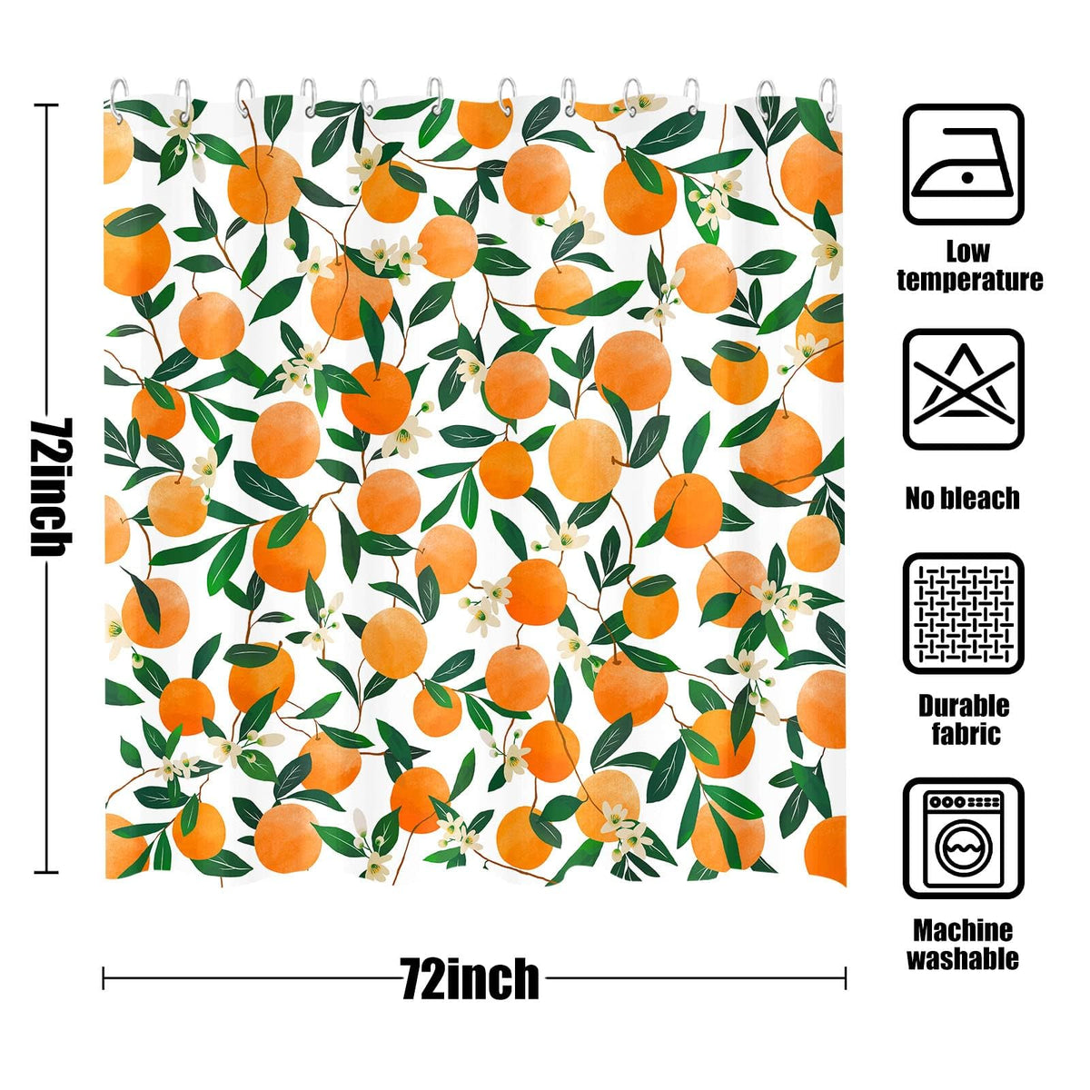 Orange Shower Curtain (Orange / 72"W x 72"L (Pack of 1))