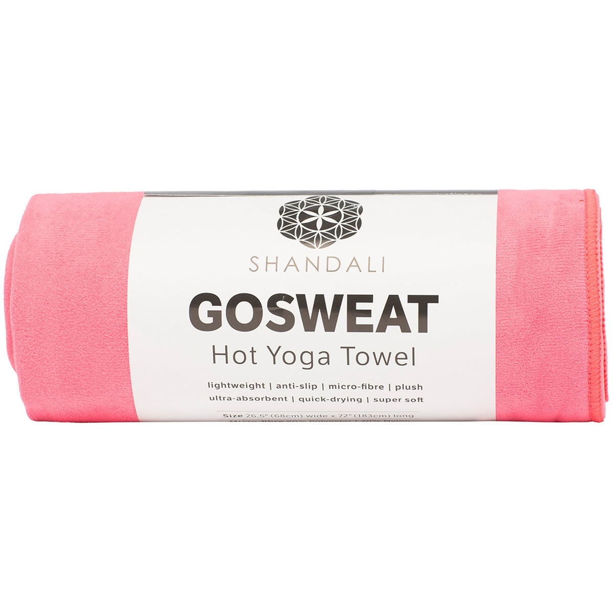 Hot Yoga GoSweat Microfiber Hand Towel in Super Absorbent Premium Lemonade Pink Suede for Bikram (Lemonade Pink / 26.50" x 16.00")