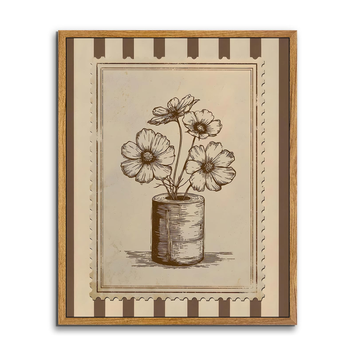 Framed Funny Western Bathroom Wall Art (Toilet paper wildflowers / 8"L x 10"W)