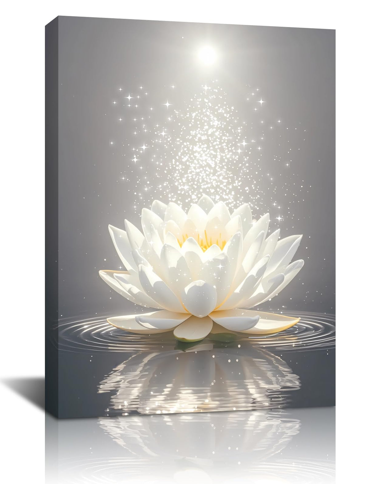 Framed Lotus Floral Pictures Wall Art for Zen Office Decor (Framed 12"X16"- Framed Lotus Floral Pictures)