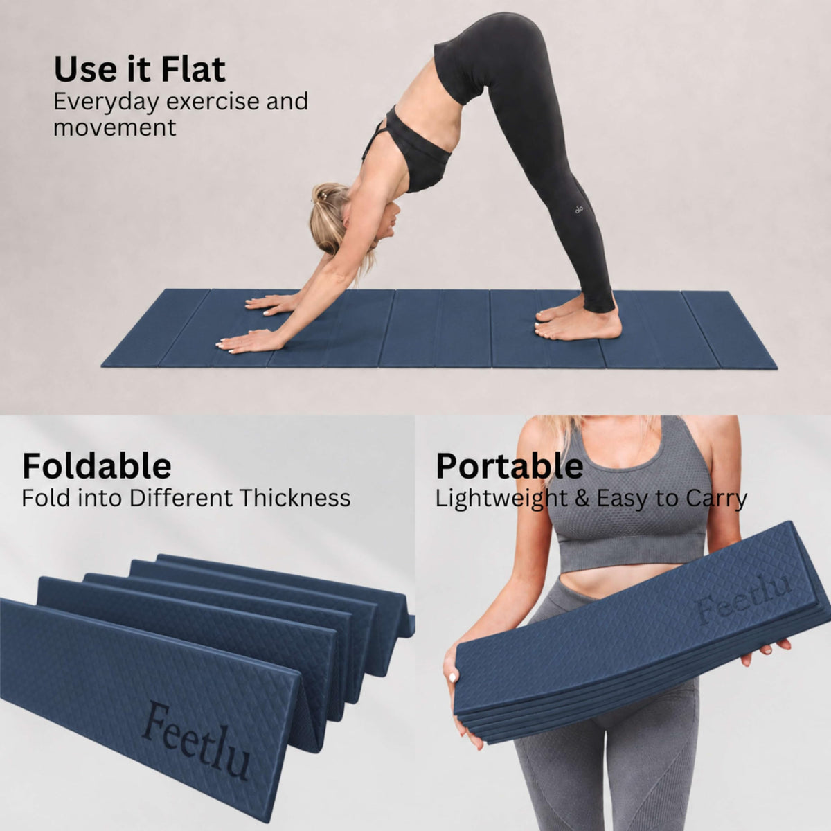 Original Foldable Yoga Mat (Moonlit Ocean / 24" x 72" x 1/3")