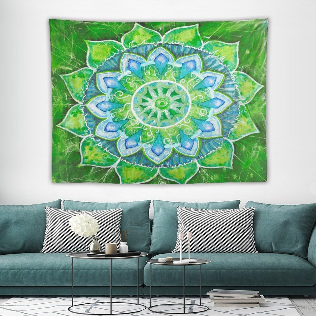 Abstract Mandala Tapestry Wall Hanging Indian Hippie Bohemian Art Floral Texture Pattern Tapestries Home Decor for Living Room Bedroom Kitchen Dorm 60"x80" (60"L x 80"W / Mandala-12)