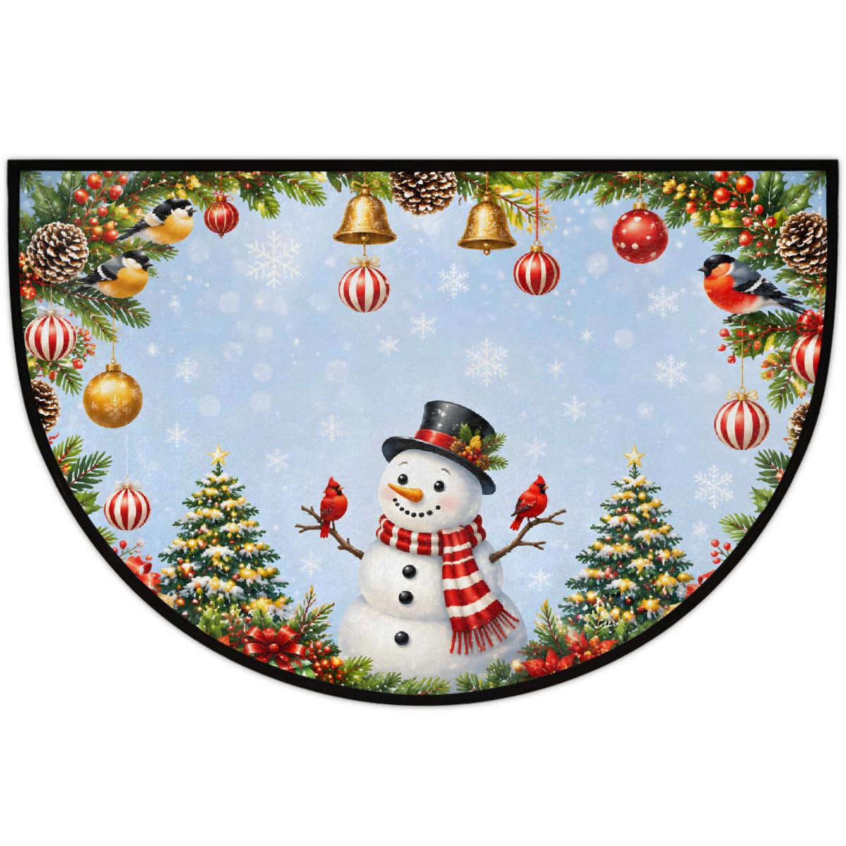Christmas Half Round Door Mat Outdoor Welcome Entrance Doormat A11 (B-21 Christmas)