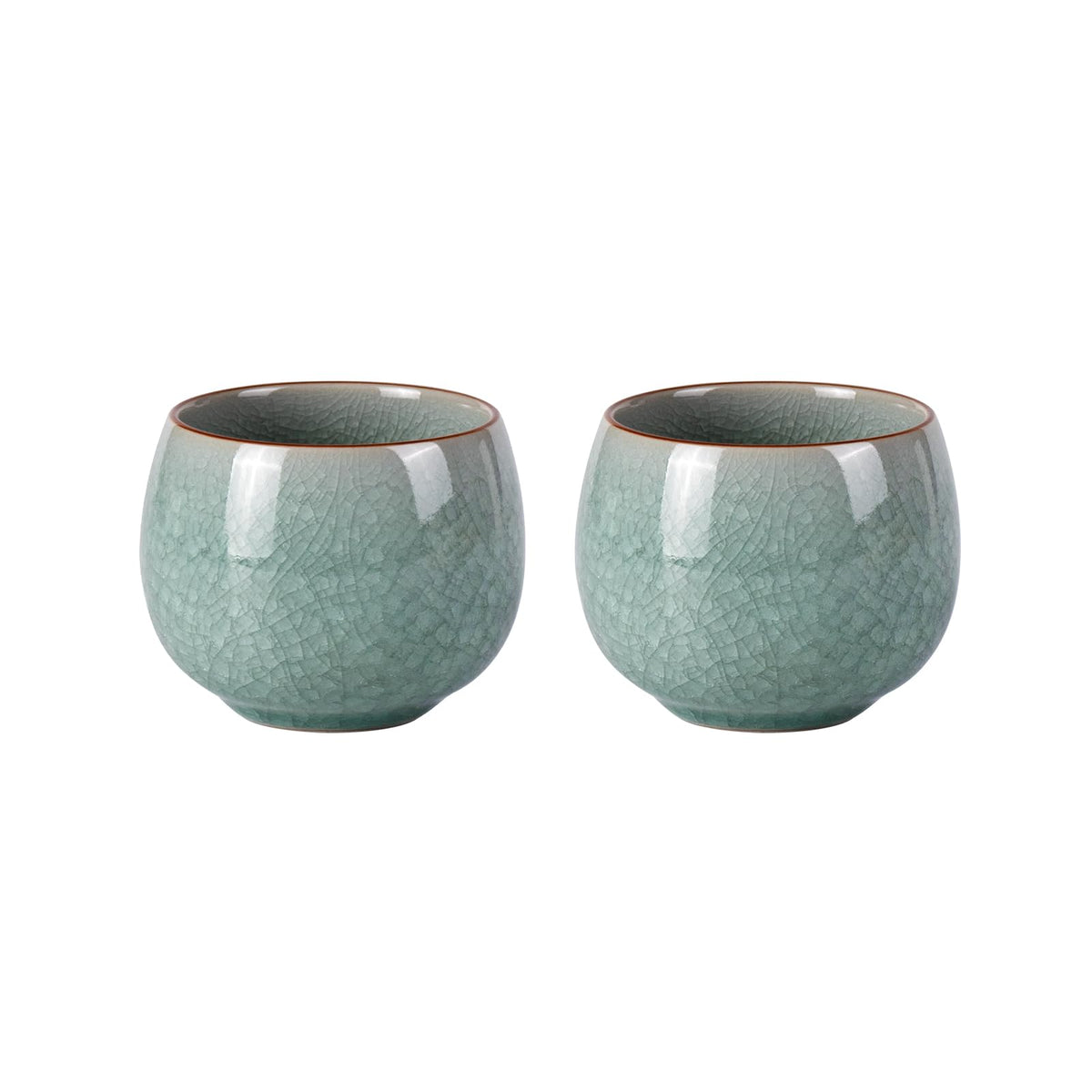 Japanese Tea Cups (Ice Crackle Glaze-Egg)