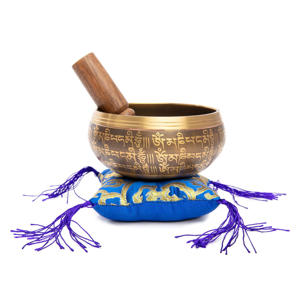 Tibetan Singing Bowl Set (Brown - Blue / 4 Inches)