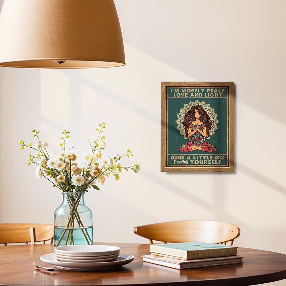 I'm mostly Peace Love and Light FRAMED (10"L x 8"W / Framed)