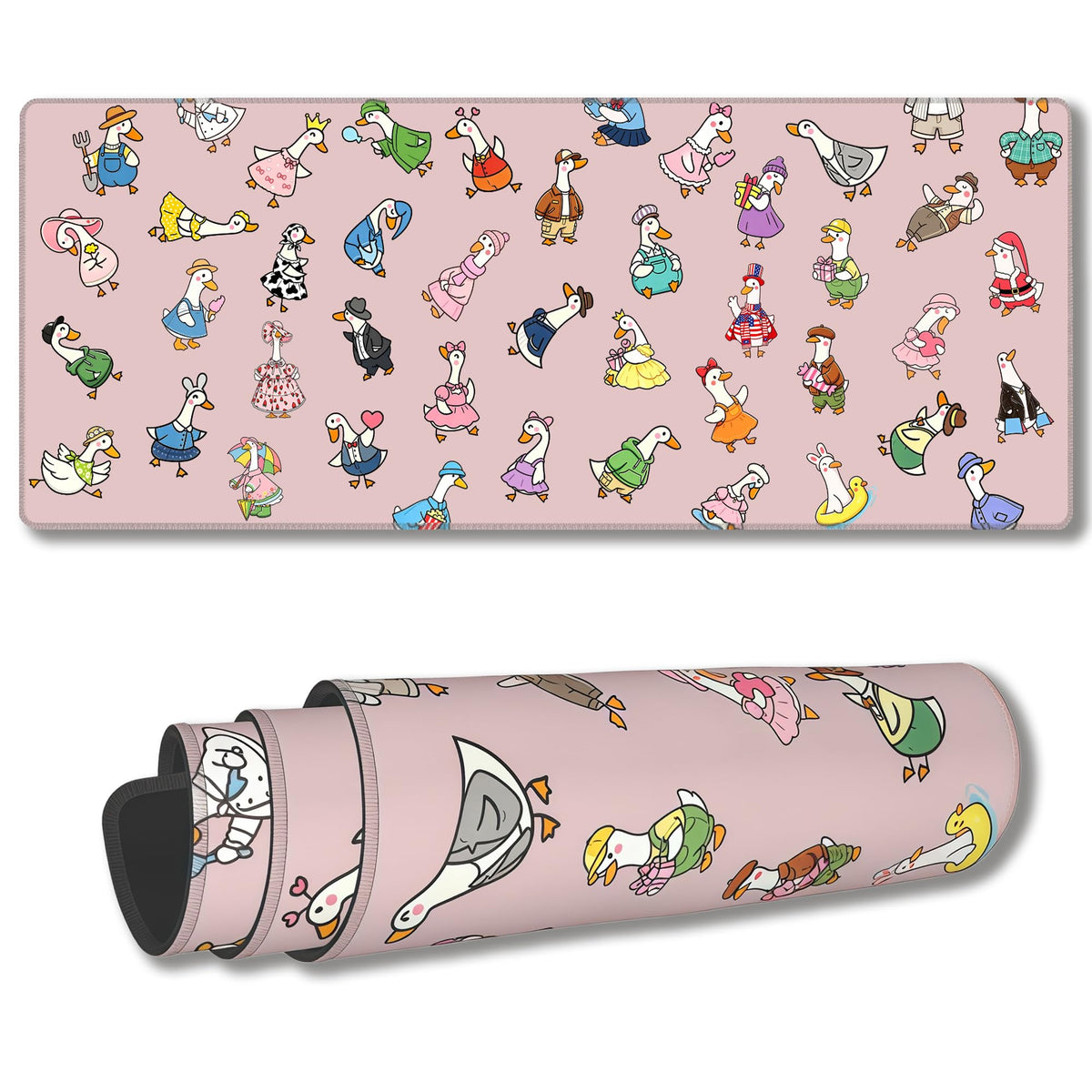 Pink Cute Goose Mouse Pad (Funny Goose3)