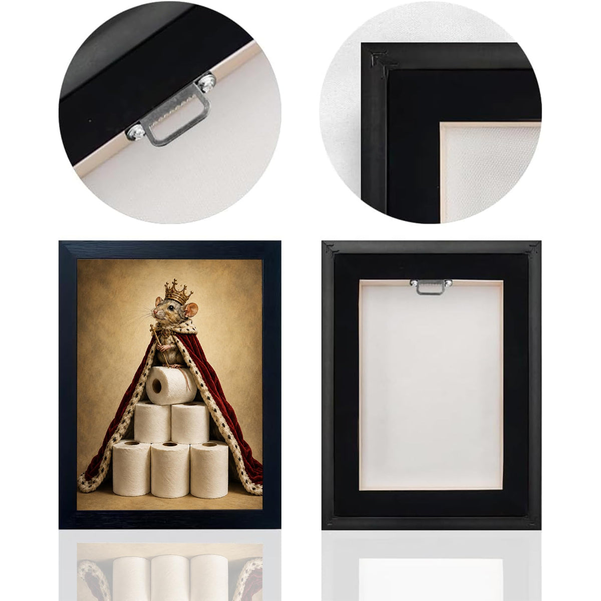 Mouse Bathroom Decor Wall Art (Framed Bathroom Art 920 / 24"L x 16"W)