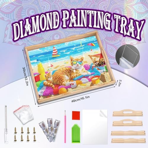 Diamond Art Kits for Adults Wooden Serving Trays with Handles (Cat ACA)