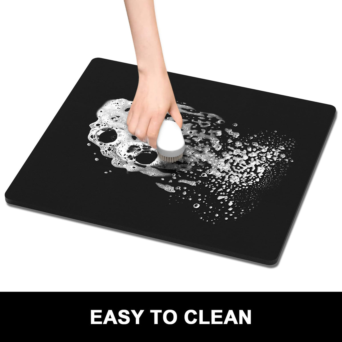 Dish Drying Mat (A-Jet Black / 16" x 18")