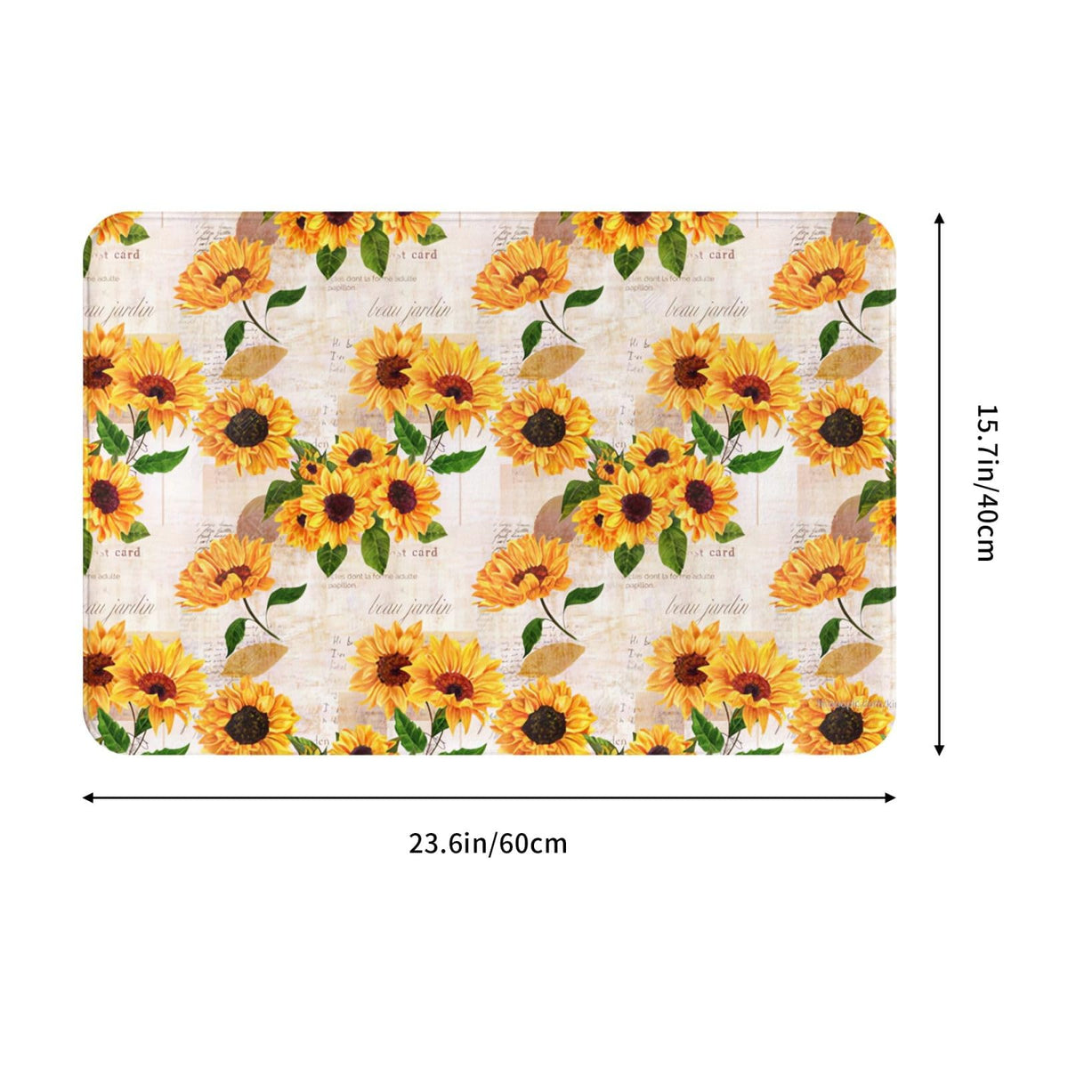 Sunflowers Bath Mat Non (1'4" x 1'11" (Rectangular) / Sunflowers)