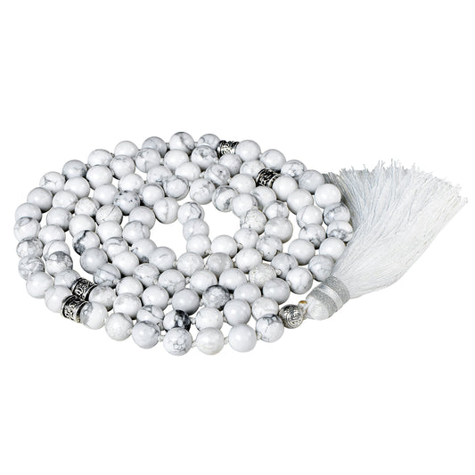 Mala Beads Necklace for Women & Men (howlite)