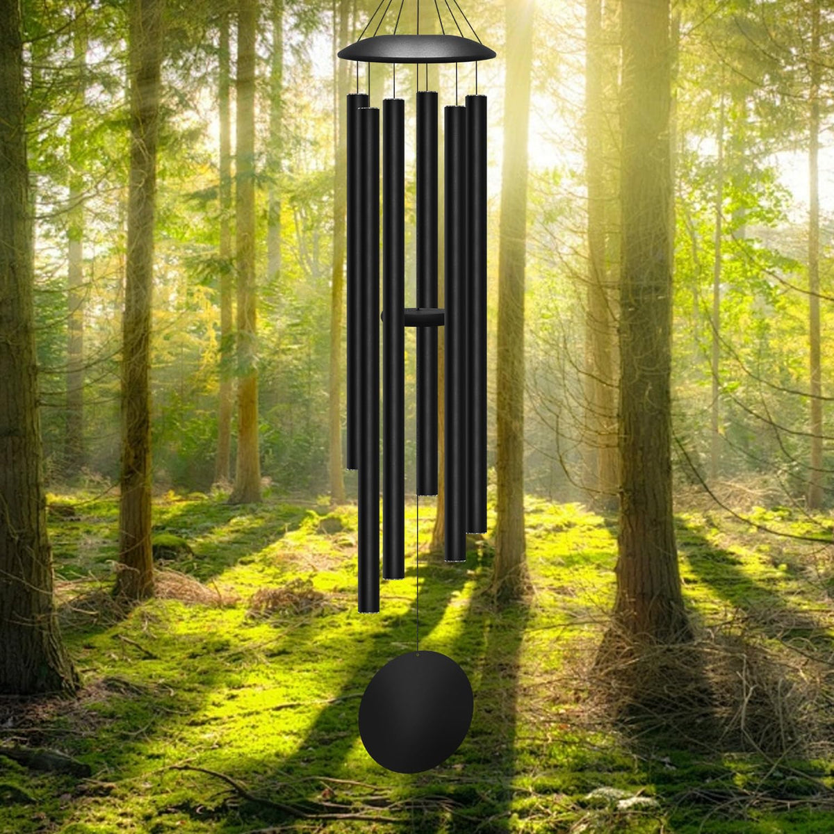 78" Extra Large Wind Chimes for Outside (Black / 78")