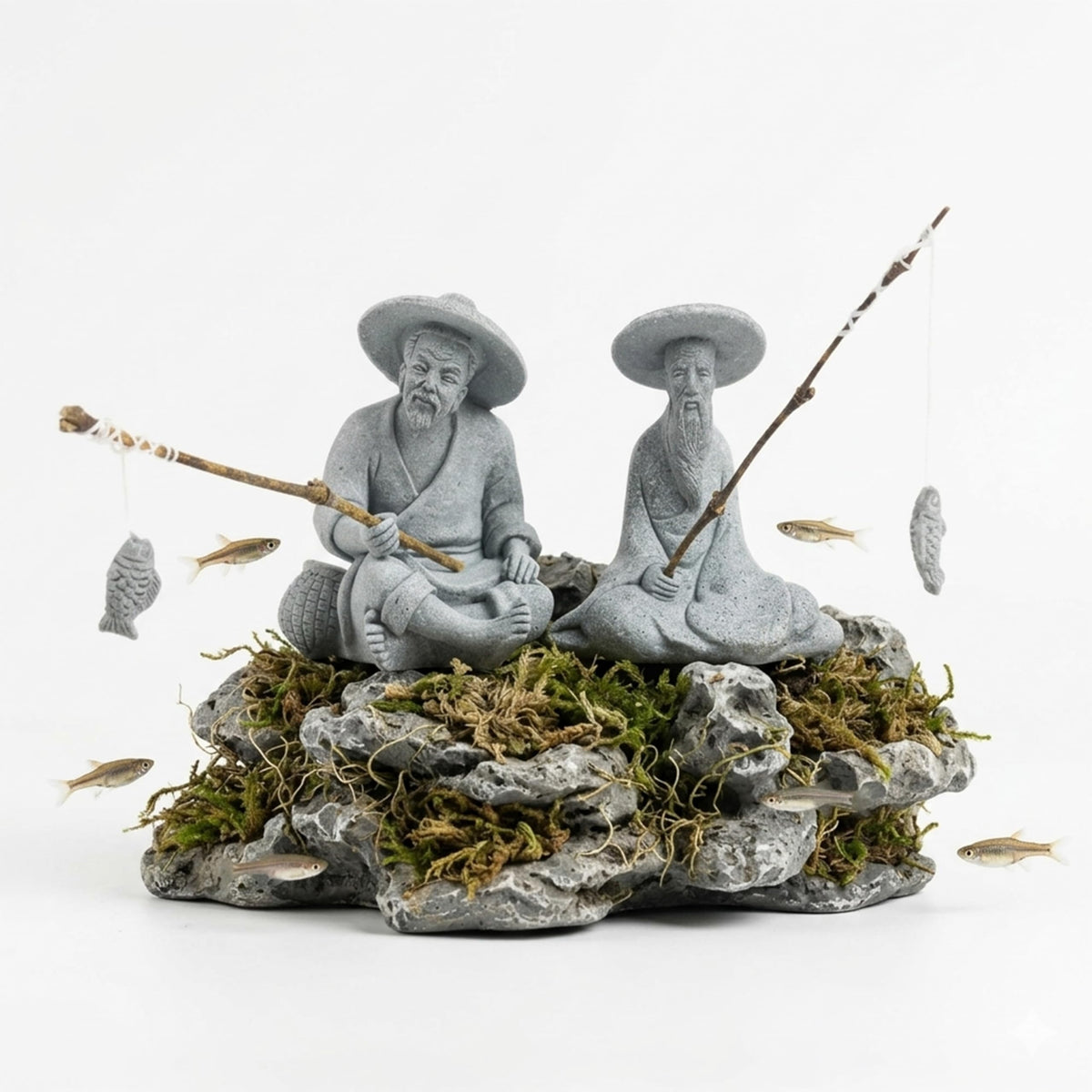 2 Pack Mini Fisherman Statue (2 Pcs Fisherman)
