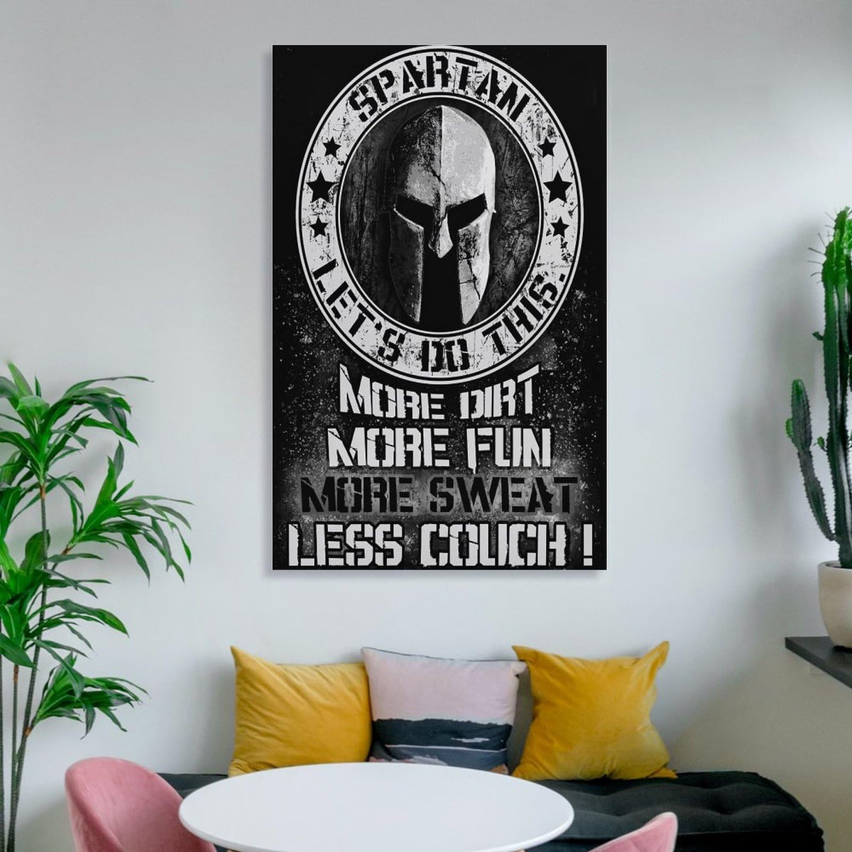 Spartan Law Never Retreat Never Surrender Warrior Shield Spear Canvas Printing Wall Art Prints Wall Decor Posters Motivational Greek Soldier Living Room Bedroom Office Gym 12x18inch (style-24 / 12x18inch(30x45cm) Unframe)