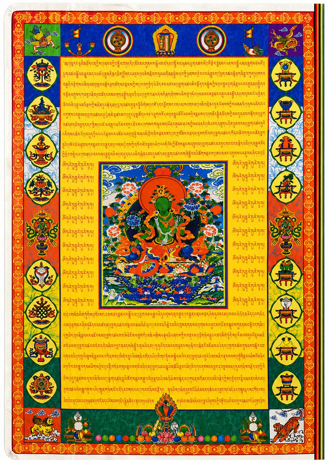 Vertical Tibetan Prayer Flags Outdoor Buddhism Decor Green Tara Lungta (Green Tara)